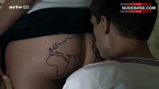 8. Marie Kremer World Map Tattoo on Butt – Les Cinq Parties Du Monde