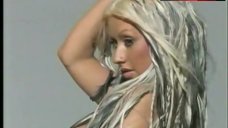 6. Christina Aguilera Hair Covering Breasts – Diary