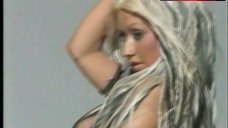 7. Christina Aguilera Hair Covering Breasts – Diary