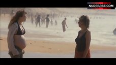 7. Pregnant Isabelle Carre in Black Bikini – Hideaway