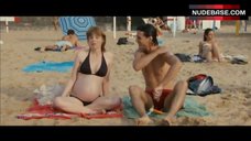 5. Pregnant Isabelle Carre on Beach – Hideaway