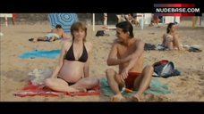 6. Pregnant Isabelle Carre on Beach – Hideaway