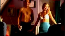 2. Flight Attendant Stacey Cadman in Lingerie  – Mile High