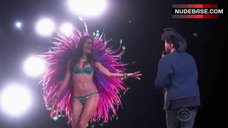 10. Alessandra Ambrosio in Green Bra and Panties – The Victoria'S Secret Fashion Show 2015