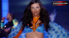 10. Adriana Lima in Blue Bra and Panties – The Victoria'S Secret Fashion Show 2011