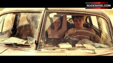 4. Kristen Stewart Exposed Tits in Car – On The Road