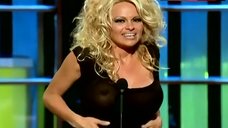 6. Pamela Anderson Nude Tits Under See Through Top – Comedy Central Roast Of Pam Anderson