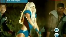 3. Lady Gaga Sexy in Blue Bodysuit – Poker Face