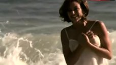 9. Kari Wuhrer in Wet Nightie on Beach – Sand
