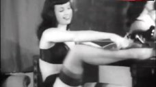 1. Bettie Page in Sexy Black Underwear – Teaser Girl In High Heels