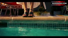 1. Britt Robertson Swim in Pool in Lingerie – Girlboss