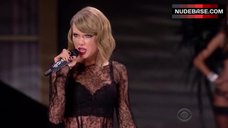 3. Taylor Swift in See Through Dress on Stage – The Victoria'S Secret Fashion Show 2014