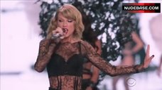 7. Taylor Swift in See Through Dress on Stage – The Victoria'S Secret Fashion Show 2014