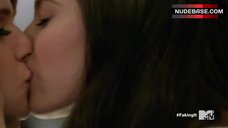 9. Chloe Bridges Lesbian Kiss – Faking It