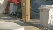 8. Paige Turco Sexy in White Bikini – The Agency