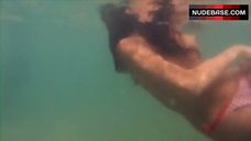 5. Amber English Topless on Beach – 2-Headed Shark Attack