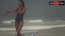 1. Irina Shayk Sexy in Black Swimsuit – Love Advent Calendar Shoot