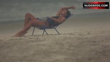 9. Irina Shayk Sexy in Black Swimsuit – Love Advent Calendar Shoot