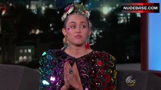1. Miley Cyrus No Bra – Jimmy Kimmel Live
