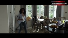 2. Leslie Bibb in Sports Bra – No Good Deed