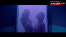 10. Bella Heathcote Bare Boobs in Shower – The Neon Demon