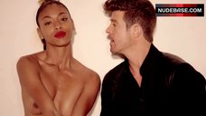 Jessi M'Bengue Shows Boobs – Blurred Lines