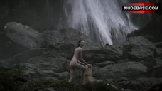 10. Alyssa Sutherland Full Nude at Waterfall – Vikings