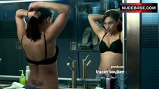 6. Amy Jo Johnson Sexy in Black Bra – Flashpoint