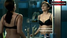 8. Amy Jo Johnson Sexy in Black Bra – Flashpoint