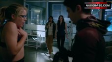 3. Emily Bett Rickards in Black Bra – The Flash
