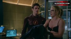 Emily Bett Rickards in Black Bra – The Flash