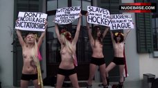 4. Inna Shevchenko Flashes Breasts on Street – I Am Femen