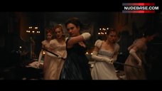 8. Lily James Decollete – Pride And Prejudice And Zombies