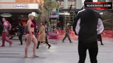 7. Stefania Ferrario Shows Underwear on Street – Embrace