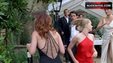6. Amy Adams Harg Pokies Through Red Dress – The Wedding Date