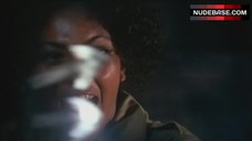 10. Roberta Collins Topless Tied to Wheel – Women In Cages