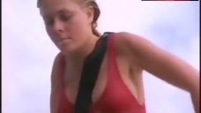 2. Nicole Eggert Sexy in Red Swimsuit – Baywatch