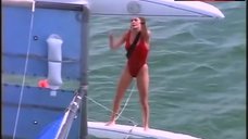 5. Nicole Eggert Sexy in Red Swimsuit – Baywatch