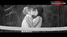 7. Carla Gugino Lesbian Kissing under Rain – Hotel Noir