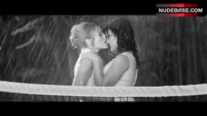 8. Carla Gugino Lesbian Kissing under Rain – Hotel Noir