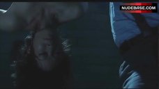 9. Lucy Liu Nude Hanging Upside Down – Rise: Blood Hunter