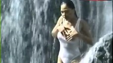 3. Sexy Lara Morena in White Swimsuit – Kriselda