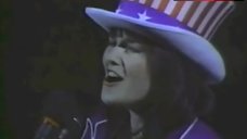 1. Lucy Lawless Nip Slip on Stage – Detroit Red Wings Game: National Anthem