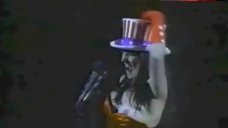 4. Lucy Lawless Nip Slip on Stage – Detroit Red Wings Game: National Anthem