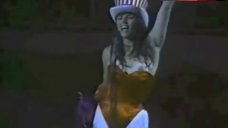 7. Lucy Lawless Nip Slip on Stage – Detroit Red Wings Game: National Anthem