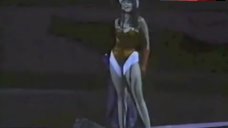 8. Lucy Lawless Nip Slip on Stage – Detroit Red Wings Game: National Anthem