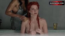 2. Lucy Lawless Full Frontal Nude – Spartacus