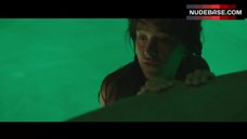 8. Paz De La Huerta Topless in Pool – Bare