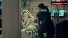 1. Erica Durance Shows Sexy Lingerie in Hospital – Saving Hope
