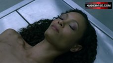 3. Thandie Newton Lying Nude on Table – Westworld